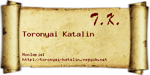 Toronyai Katalin névjegykártya