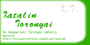 katalin toronyai business card